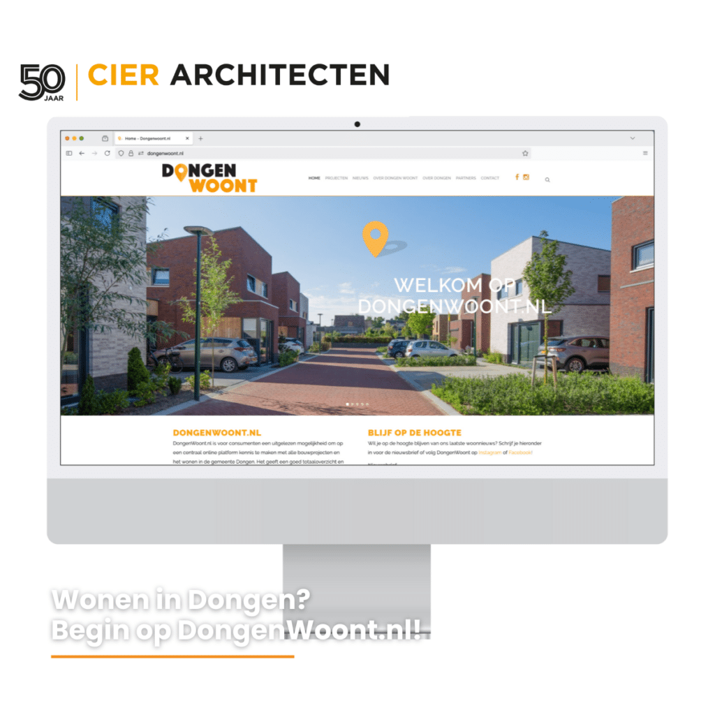 Homepage van DongenWoont.nl met informatie over nieuwbouwprojecten in Dongen, hét startpunt voor woningzoekers
