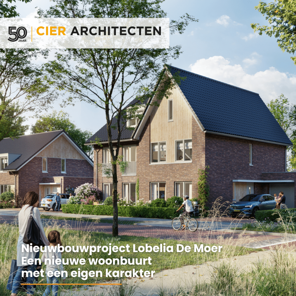 Impressie van nieuwbouwproject Lobelia in De Moer: duurzame woningen met dorpse uitstraling en uitzicht op landgoed Huis ter Heide