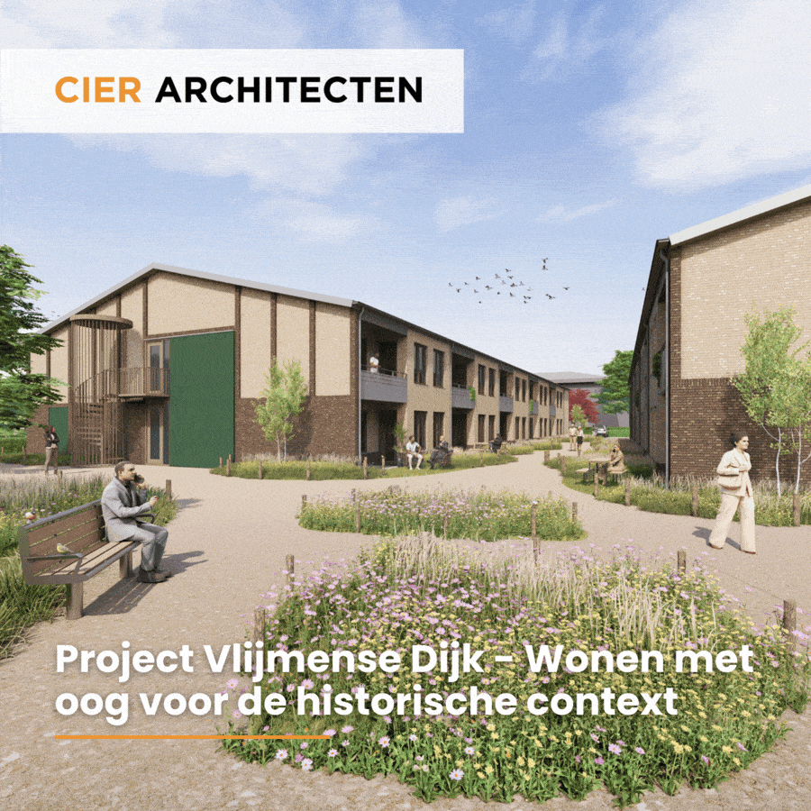 Nieuwbouw bij Project Vlijmense Dijk Vlijmen met agrarische uitstraling, houtbouw en veel groen in het landschap.